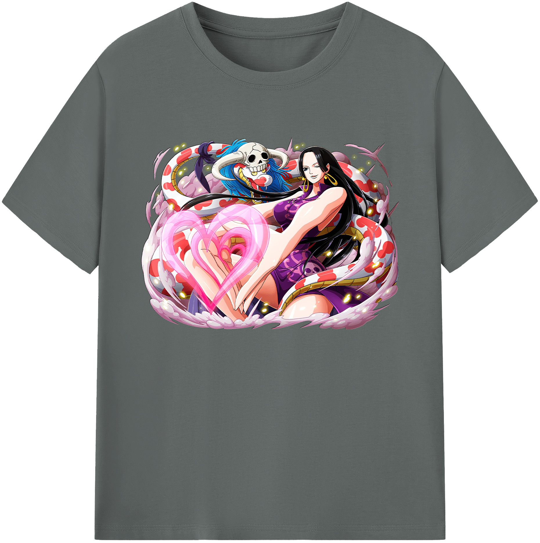 ワンピース ボア・ハンコック ONE PIECE Boa·Hancock 綿100％ メンズ半袖Tシャツ｜肌触りやわらか＆通気性